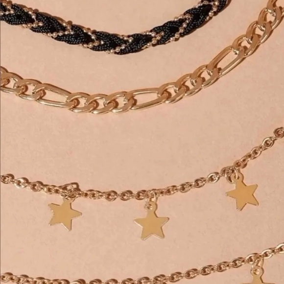 Gold 4 Piece Anklet Set - Picture 2 of 4